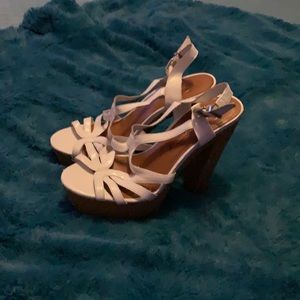 Jessica Simpson 6 inch white sandal heels.